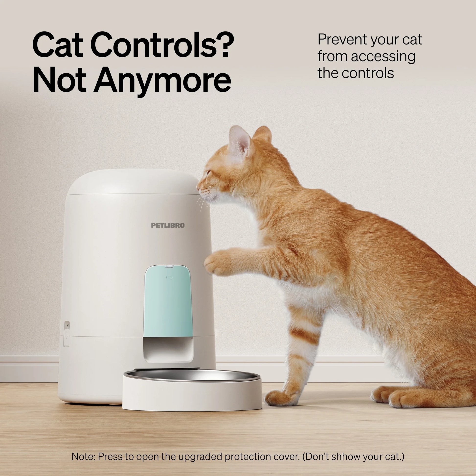 2L Air Automatic Cat Feeder, Battery-Operated Food Dispenser with 180-Day Battery Life, AIR Timed Feeder for Cats & Dogs, White